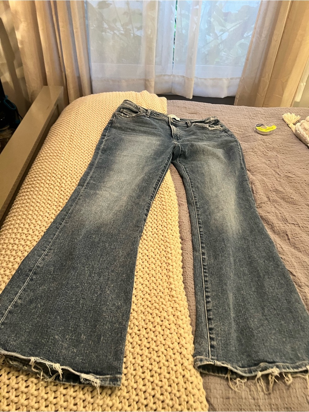 Flying Monkey Women’s Blue Flared Jeans - Classic Mid Wash